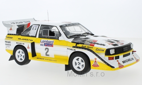 Audi sport Quattro S1, No.2, RAC Rallye, H.Mikkola/A.Hertz, 1985